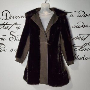 Vintage 50-60s Lilli Ann Faux Fur Suede Penny Lane Styled Luxury Coat, S